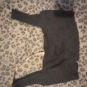 House Of CB  Gray Ribbed Crop Top